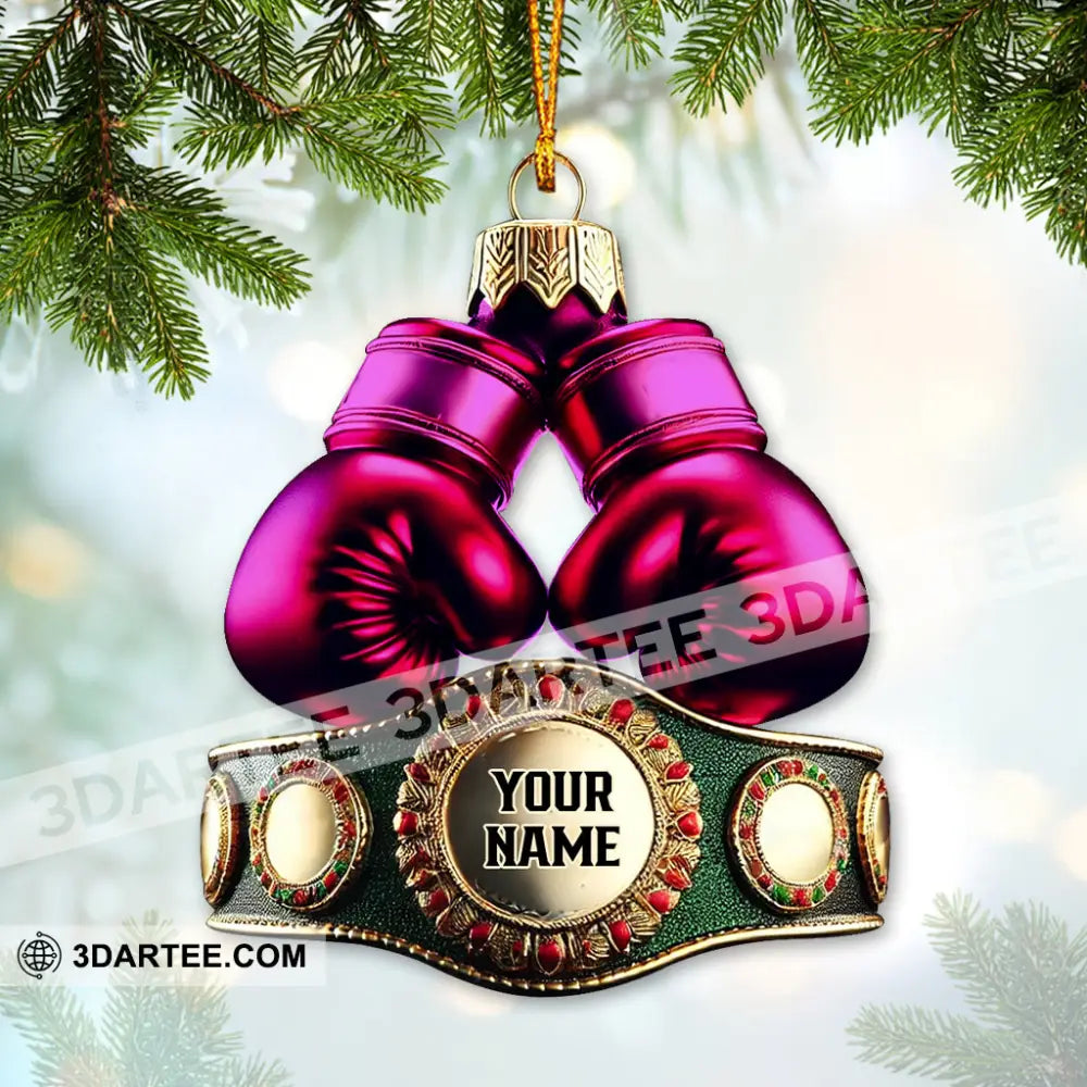 Custom Name Boxing Champion Ornament Lover Christmas Gift