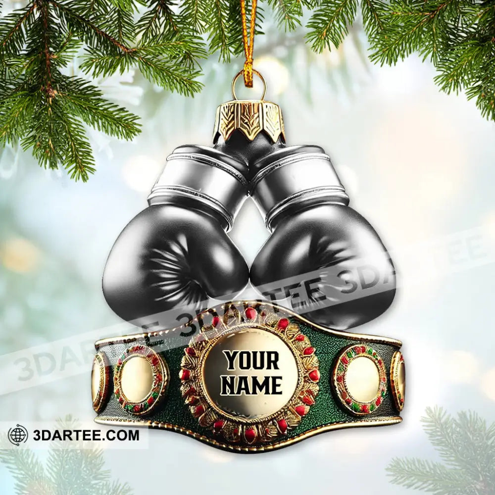 Custom Name Boxing Champion Ornament Lover Christmas Gift