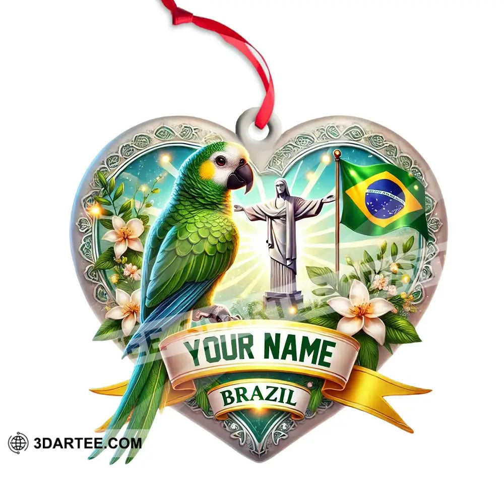 Custom Name Brazil Ornament Christmas Gift For Lover