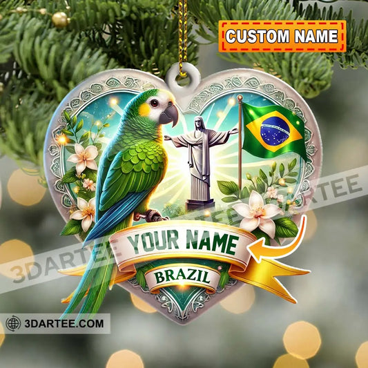 Custom Name Brazil Ornament Christmas Gift For Lover