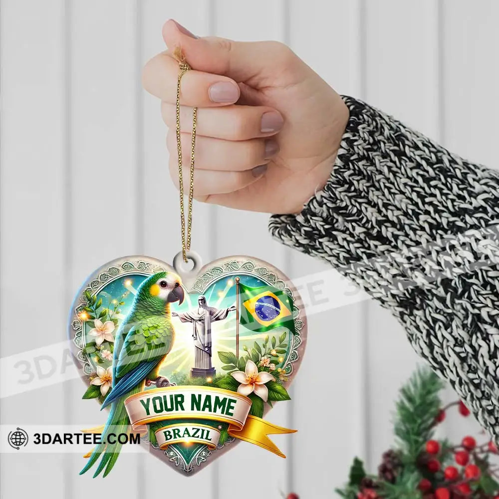 Custom Name Brazil Ornament Christmas Gift For Lover