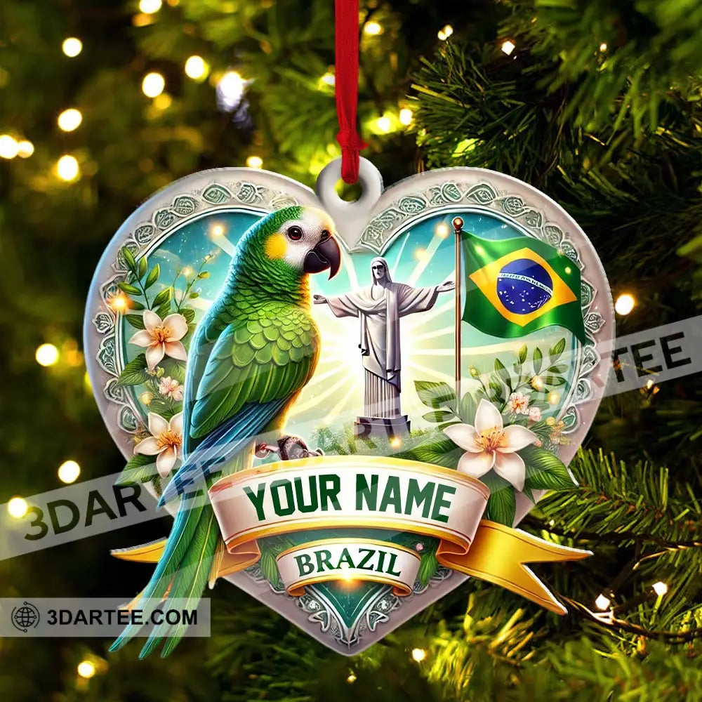 Custom Name Brazil Ornament Christmas Gift For Lover