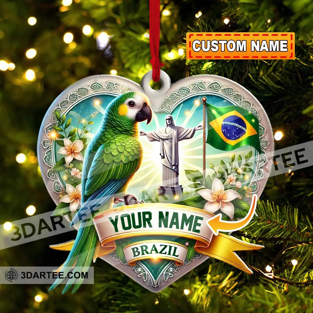 Custom Name Brazil Ornament Christmas Gift For Lover