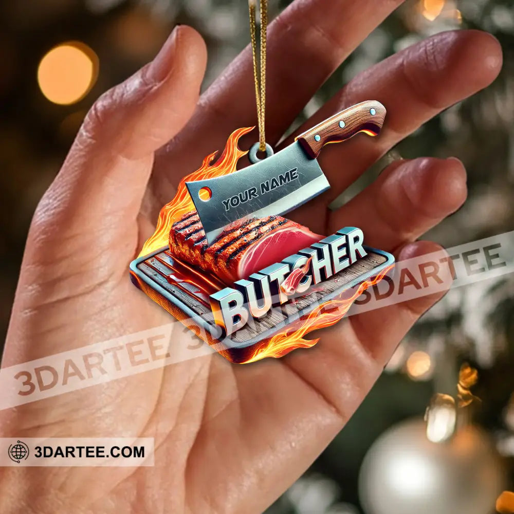 Custom Name Butcher Ornament Christmas Gift - Ornament