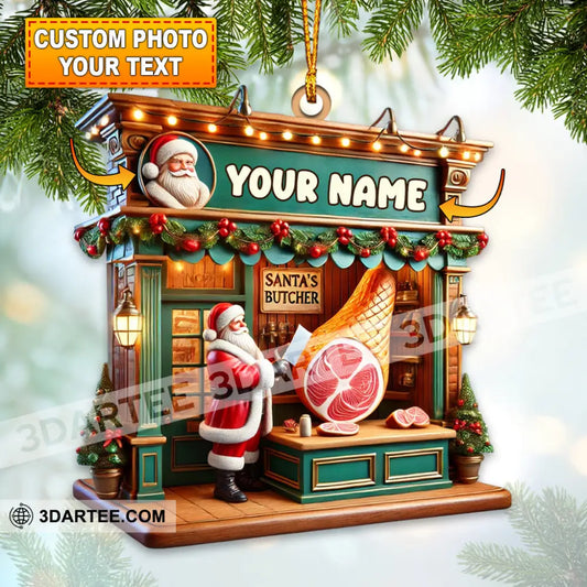 Custom Name Butcher Santa Ornament Christmas Gift