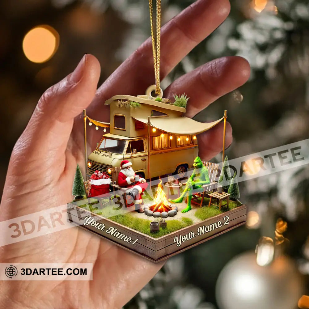 Custom Name Camping Christmas Ornament Gift