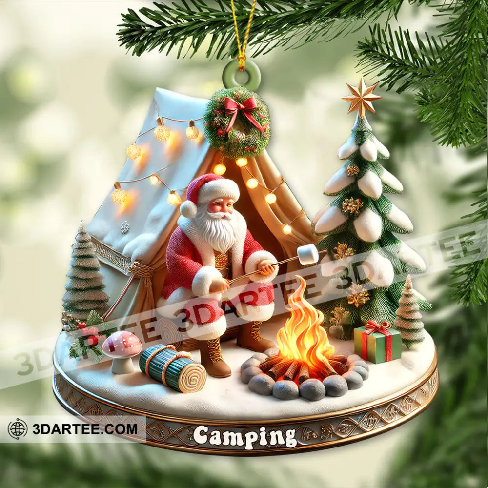 Custom Name Camping Ornament Christmas Decoration 3.54’’ / 1