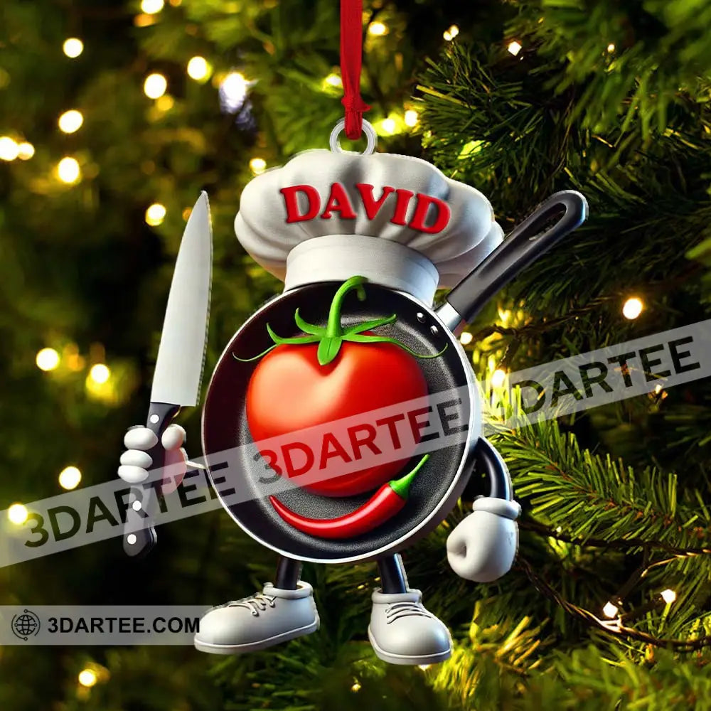 Custom Name Chef Ornament Christmas Gift