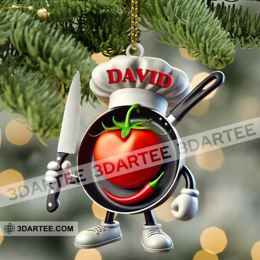 Custom Name Chef Ornament Christmas Gift