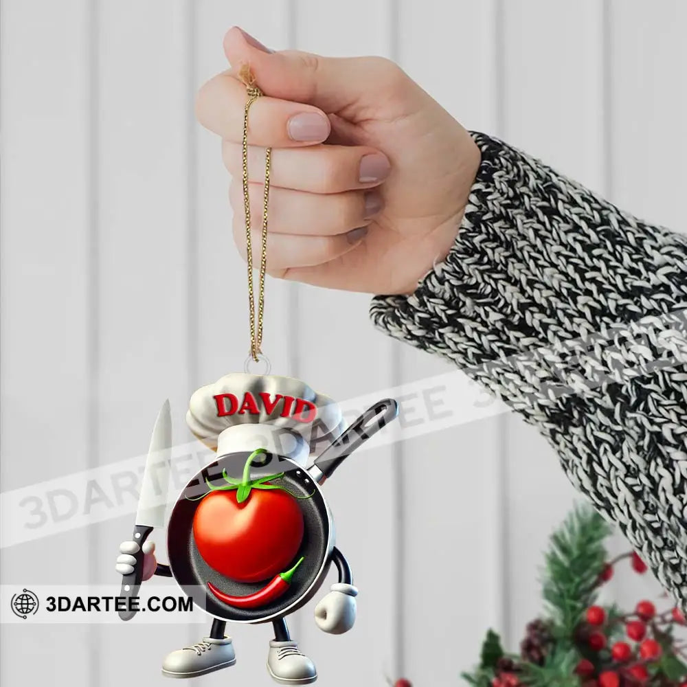 Custom Name Chef Ornament Christmas Gift