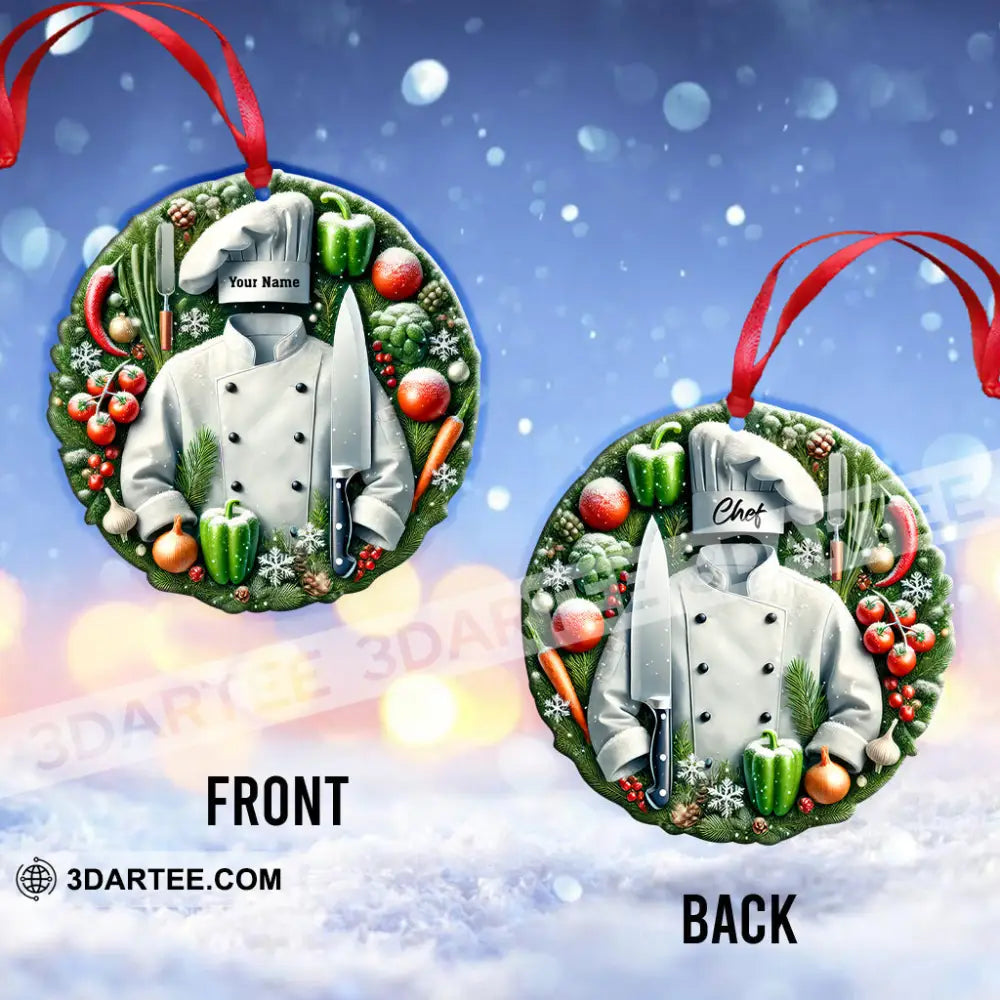 Custom Name Chef Ornament Christmas Gift For Cooking Lover