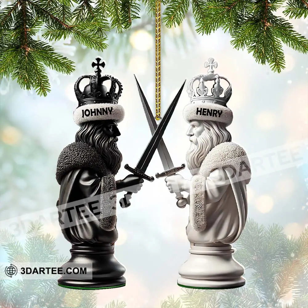 Custom Name Chess Ornament Lover Christmas Gift 3.54’’ / 1