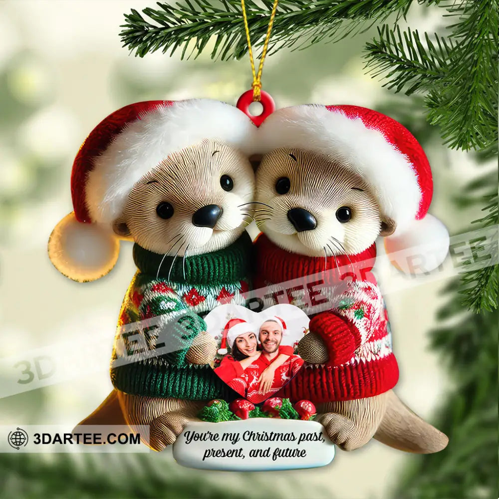 Custom Name Christmas Couple Ornament Gift 3.54’’ / 1