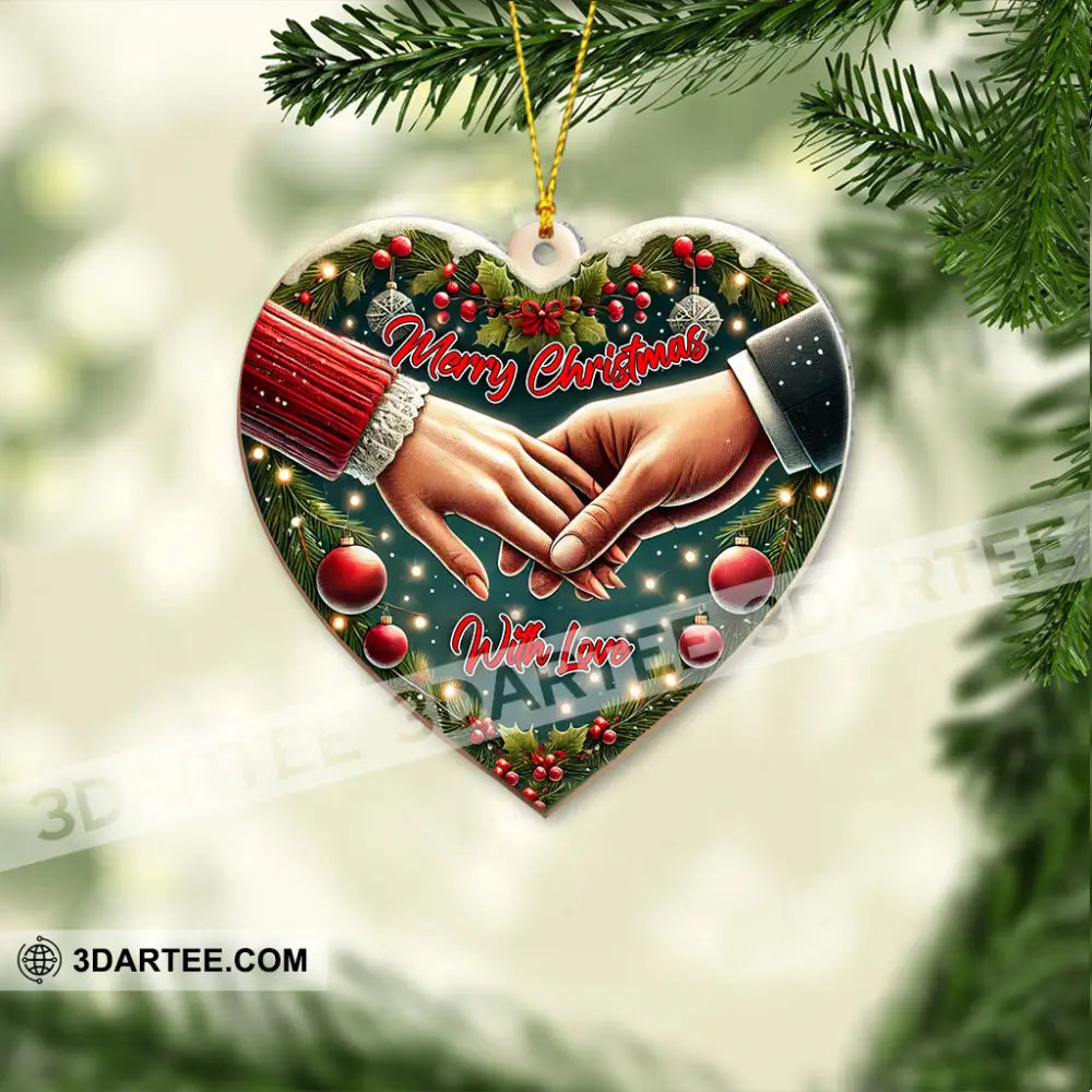 Custom Name Christmas With Love Ornament Home Decor Christmas Gift 3.54’’ / 1 Ornament Ornament