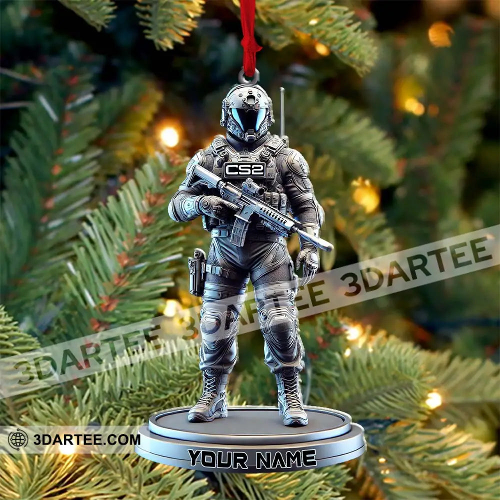 Custom Name Counter Strike Game Ornament Christmas Gift For Gamer