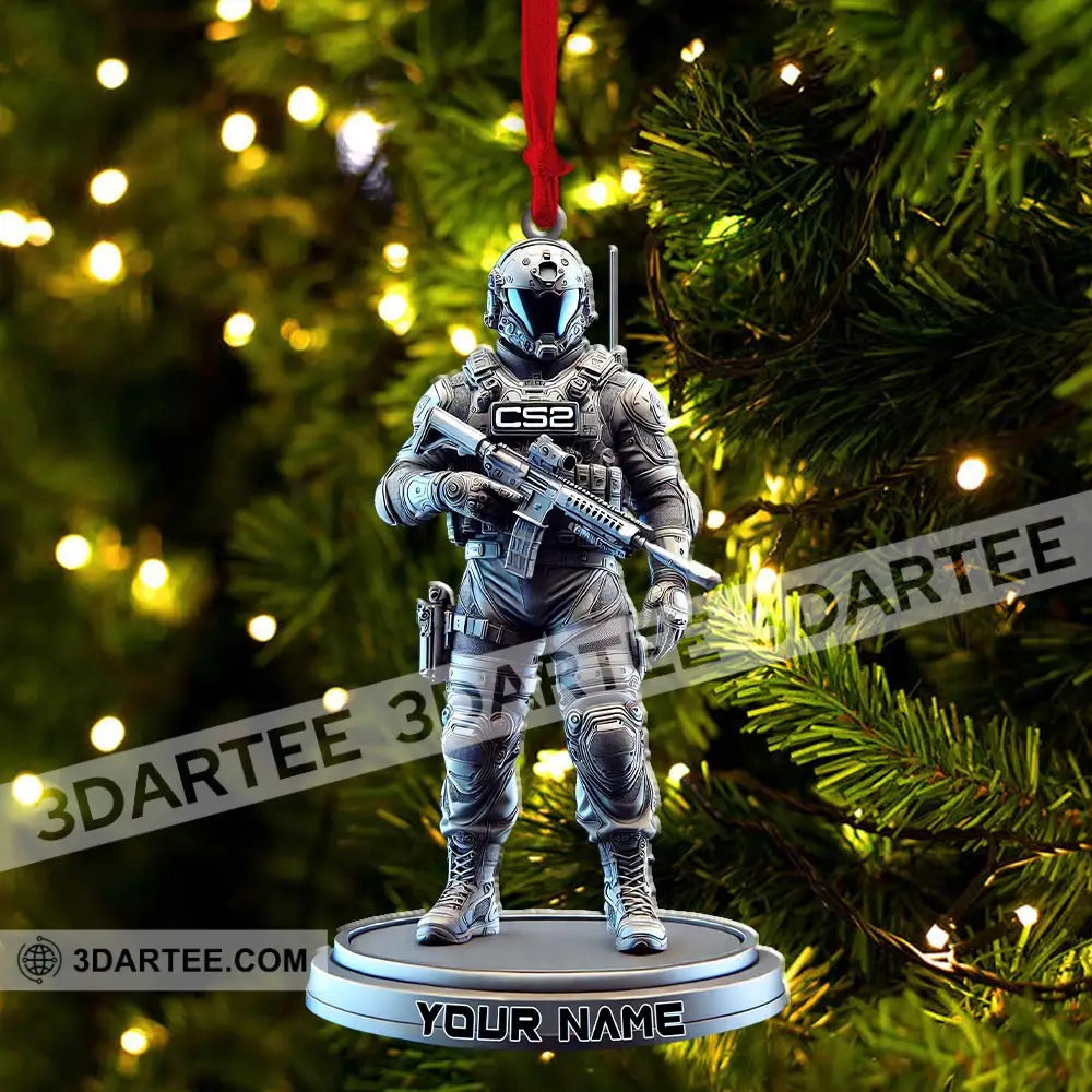 Custom Name Counter Strike Game Ornament Christmas Gift For Gamer