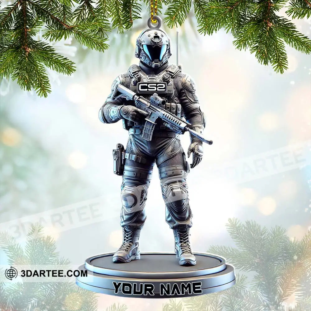 Custom Name Counter Strike Game Ornament Christmas Gift For Gamer