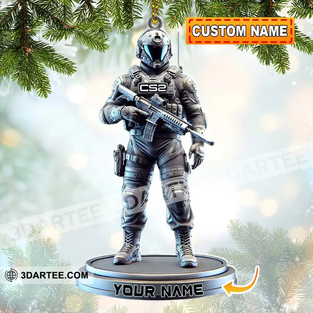 Custom Name Counter Strike Game Ornament Christmas Gift For Gamer