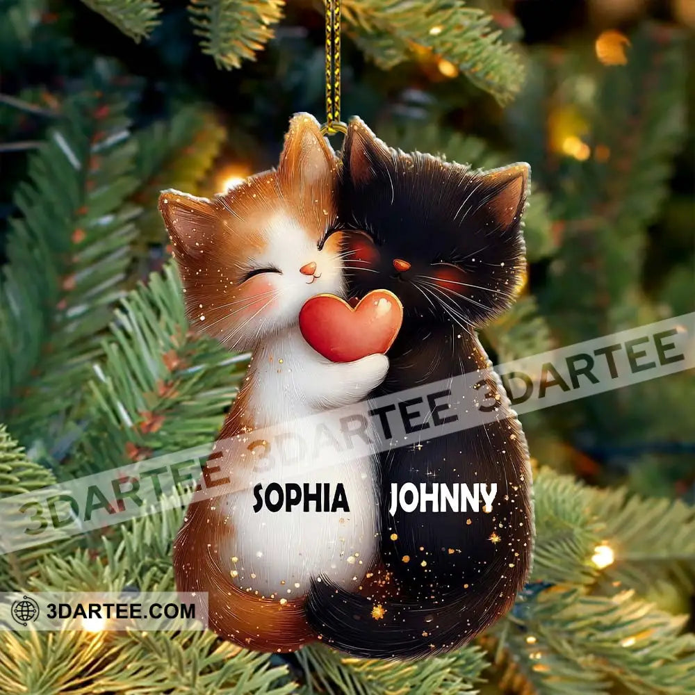 Custom Name Couple Cat Ornament Christmas Gift