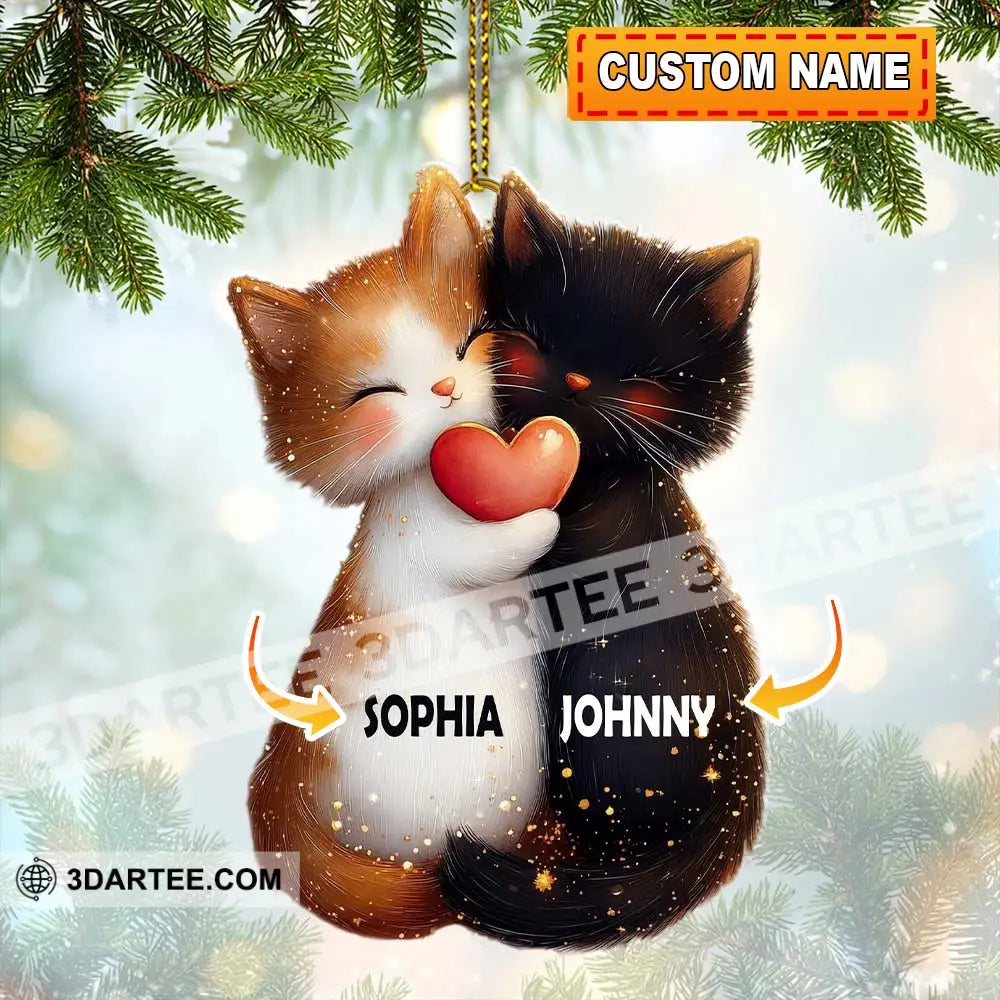 Custom Name Couple Cat Ornament Christmas Gift