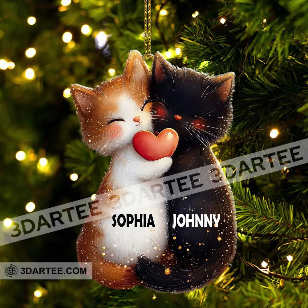 Custom Name Couple Cat Ornament Christmas Gift