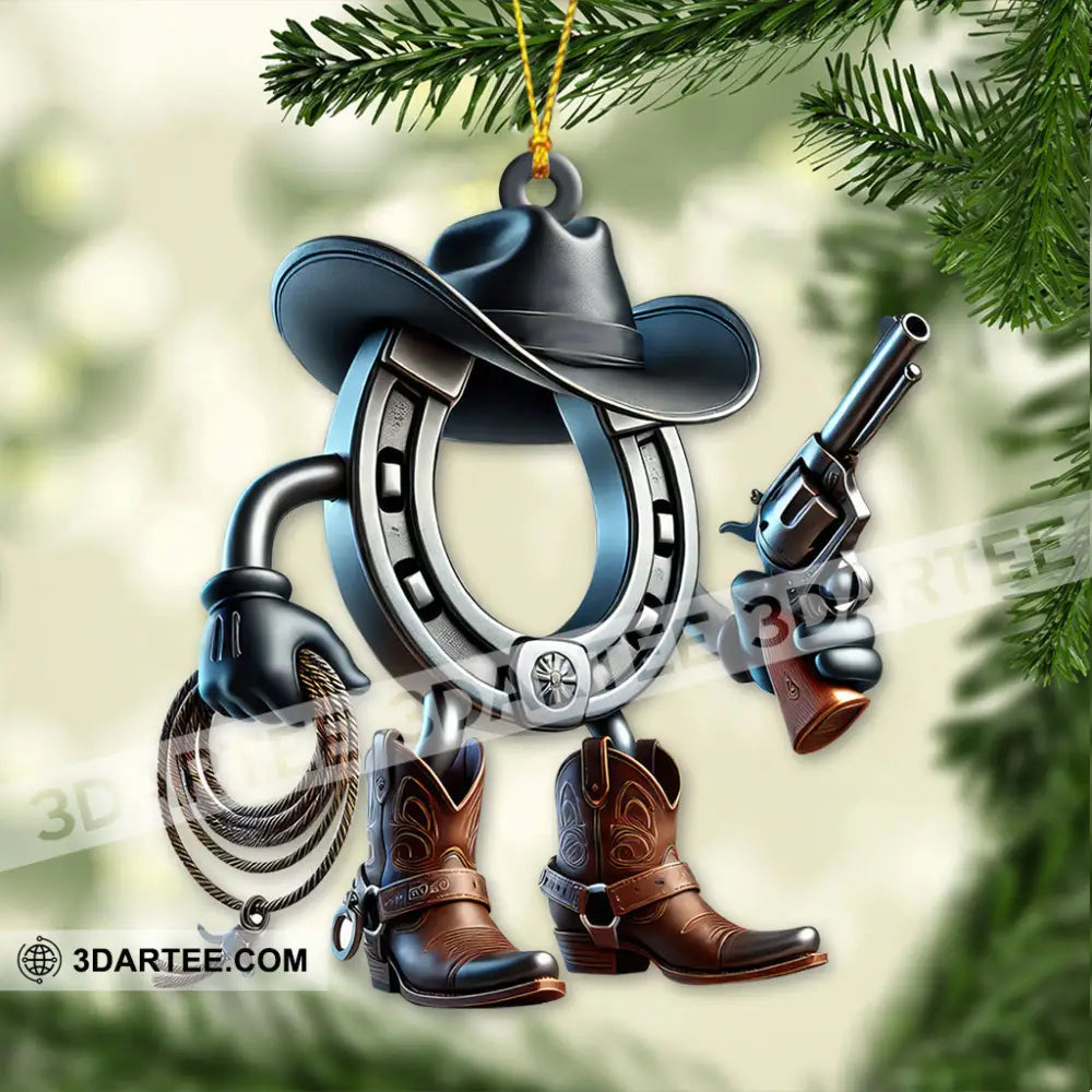 Custom Name Cowboy Ornament Christmas Gift 3.54’’ / 1