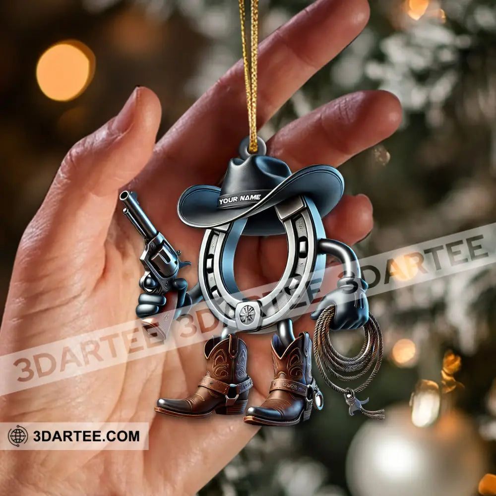 Custom Name Cowboy Ornament Christmas Gift