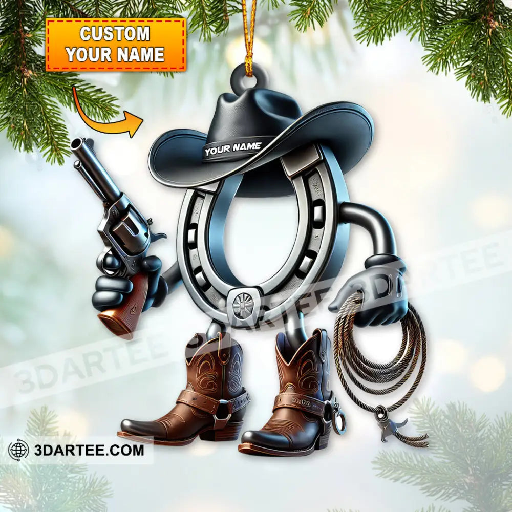 Custom Name Cowboy Ornament Christmas Gift