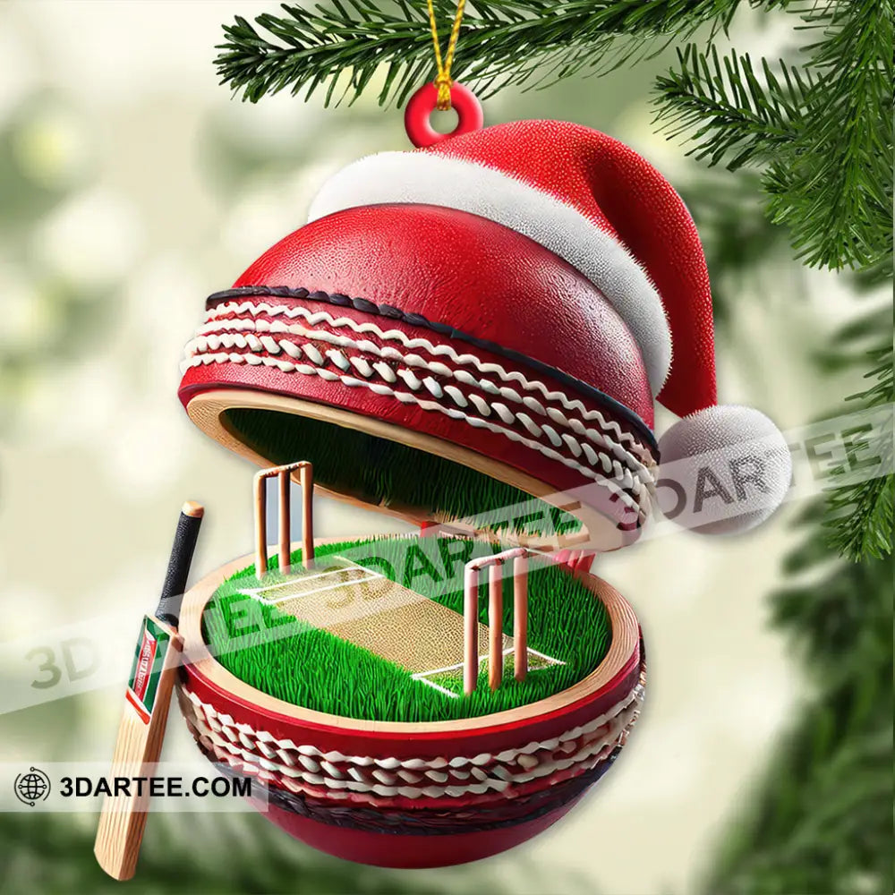 Custom Name Cricket Ball Ornament Christmas Gift For Lover 3.54’’ / 1