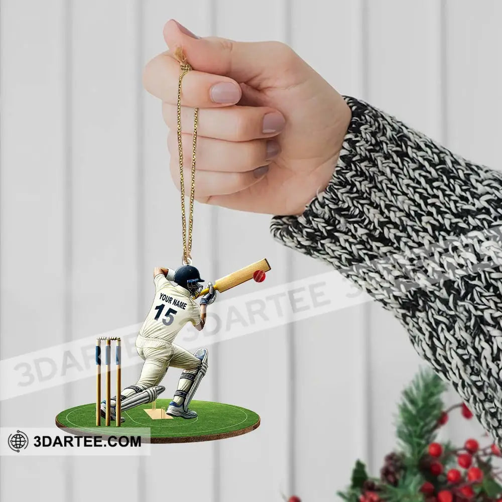 Custom Name Cricket Ball Ornament Lover Christmas Gift