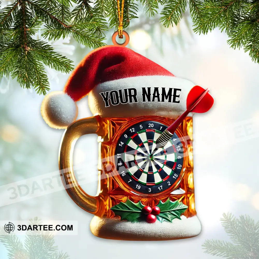 Custom Name Dart Santa Ornament Christmas Gift 3.54’’ / 1