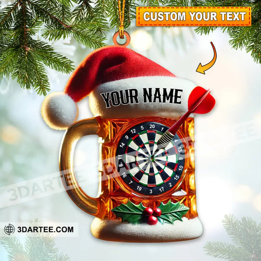 Custom Name Dart Santa Ornament Christmas Gift