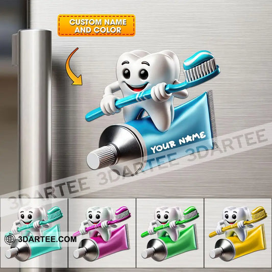 Custom Name Dentist Fridge Magnet Gift For