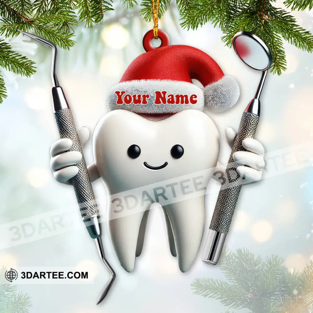 Custom Name Dentist Ornament Christmas Gift For 3.54’’ / 1