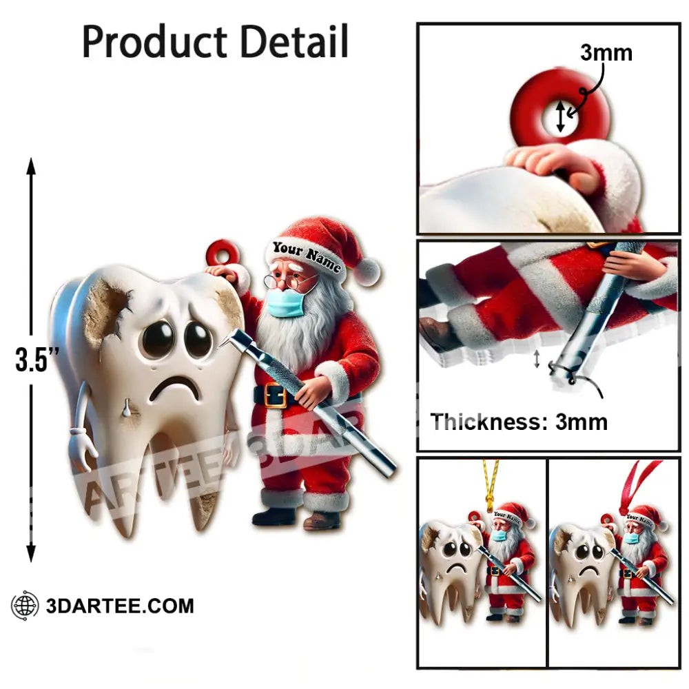 Custom Name Dentist Ornament Christmas Gift For