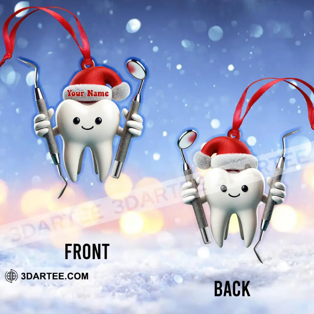 Custom Name Dentist Ornament Christmas Gift For