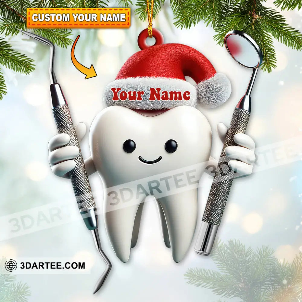 Custom Name Dentist Ornament Christmas Gift For