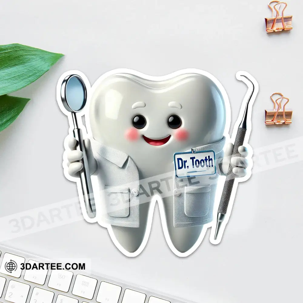 Custom Name Dentist Sticker Gift For