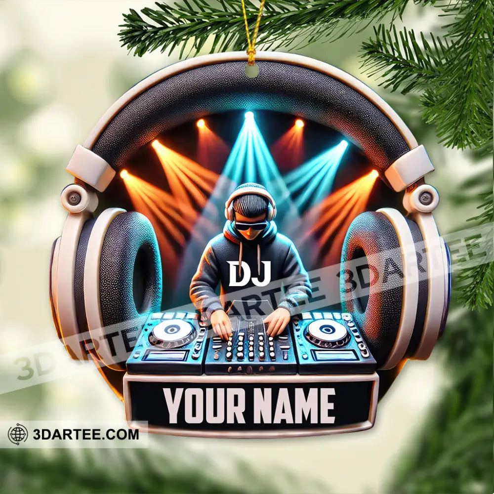 Custom Name Disc Jockey Ornament Dj Christmas Gift 3.54’’ / 1