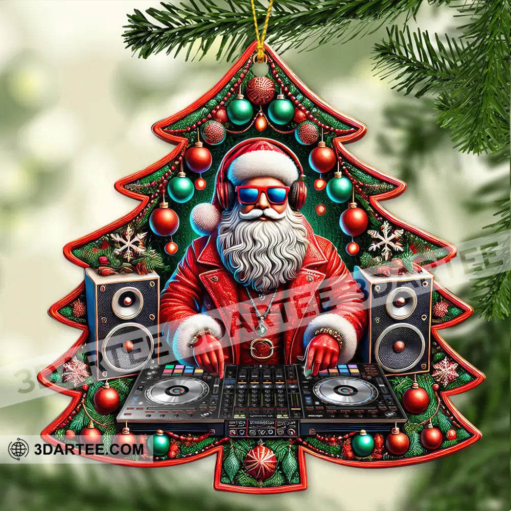 Custom Name Disc Jockey Santa Ornament Dj Christmas Gift 3.54’’ / 1