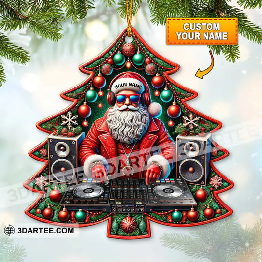 Custom Name Disc Jockey Santa Ornament Dj Christmas Gift