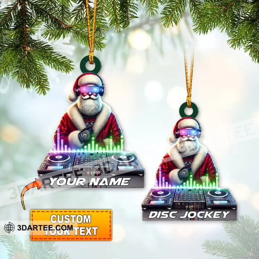 Custom Name Disc Jokey Ornament Gift For Dj Christmas