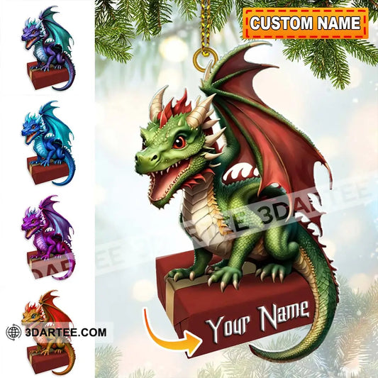 Custom Name Dragon Ornament Christmas Gift For Lover