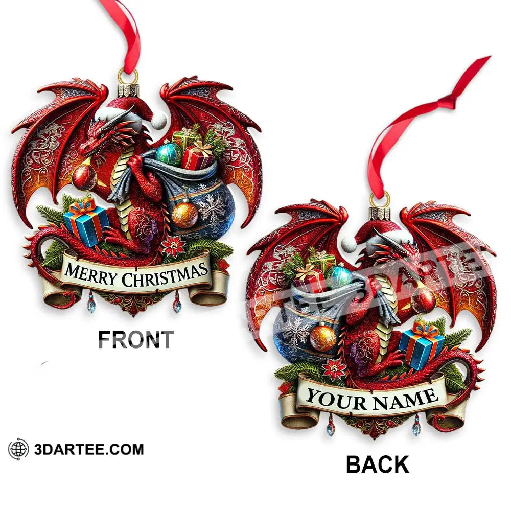 Custom Name Dragon Ornament Christmas Gift For Lover 3.54’’ / 1