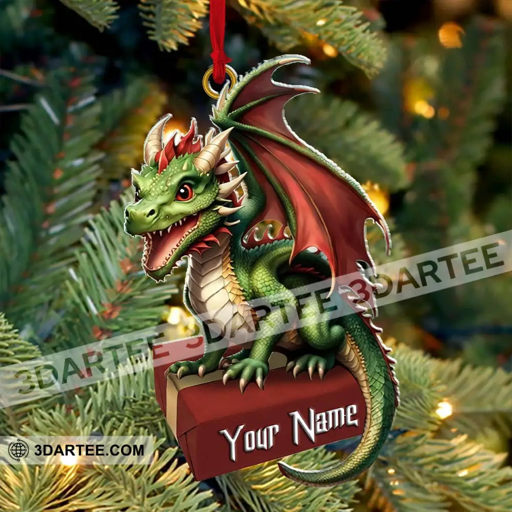 Custom Name Dragon Ornament Christmas Gift For Lover