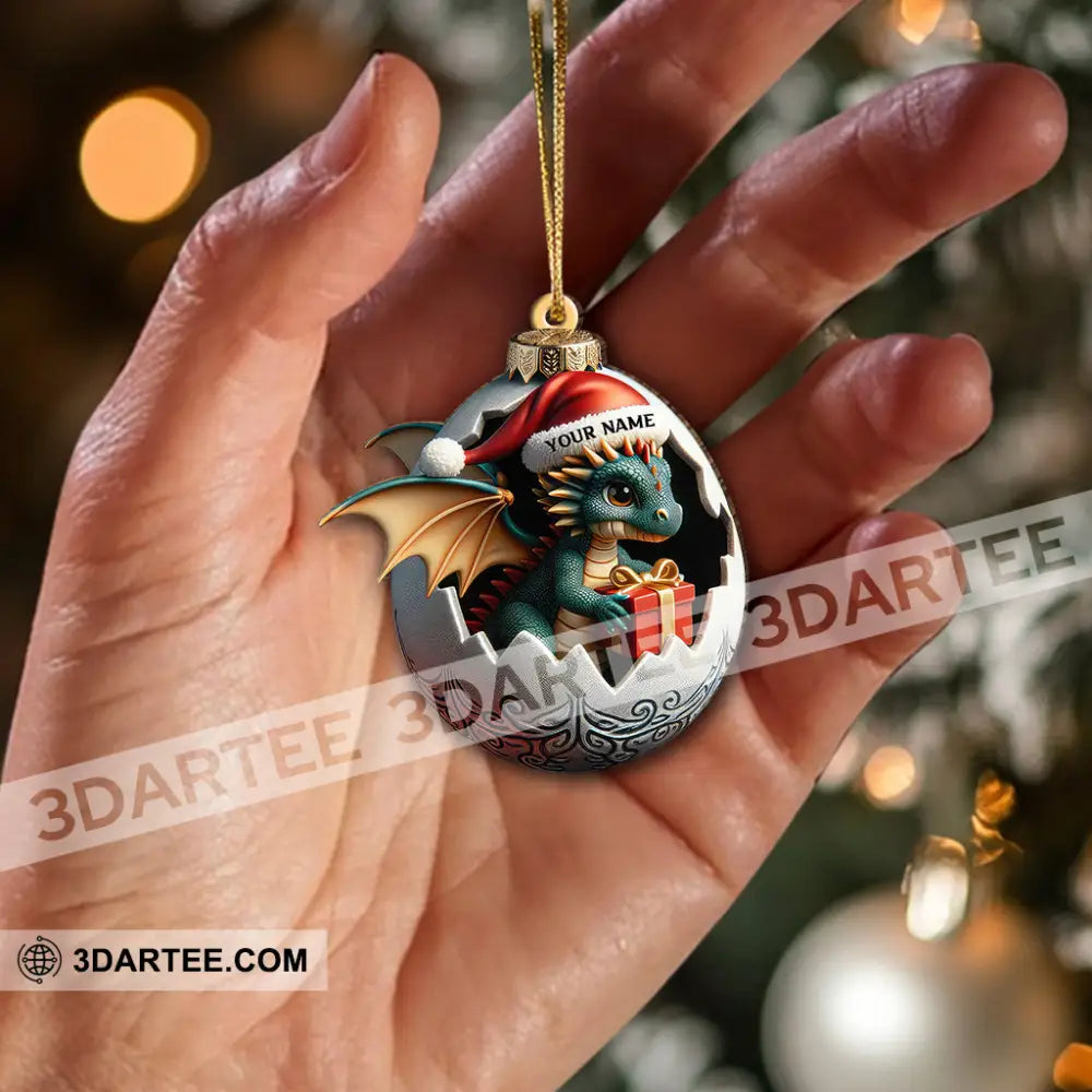 Custom Name Dragon Ornament Christmas Gift For Lover