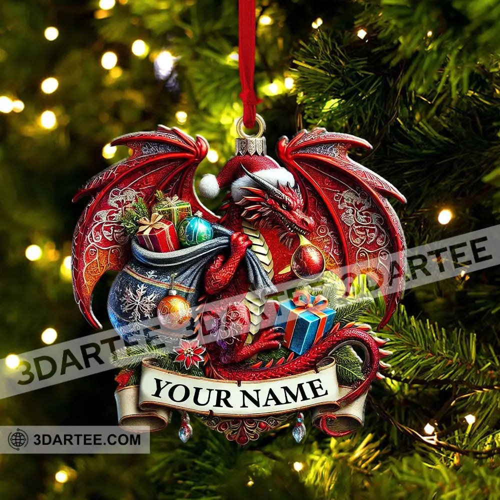 Custom Name Dragon Ornament Christmas Gift For Lover