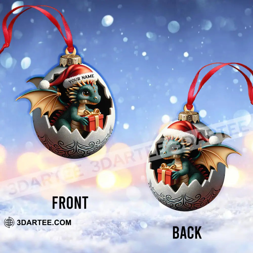 Custom Name Dragon Ornament Christmas Gift For Lover