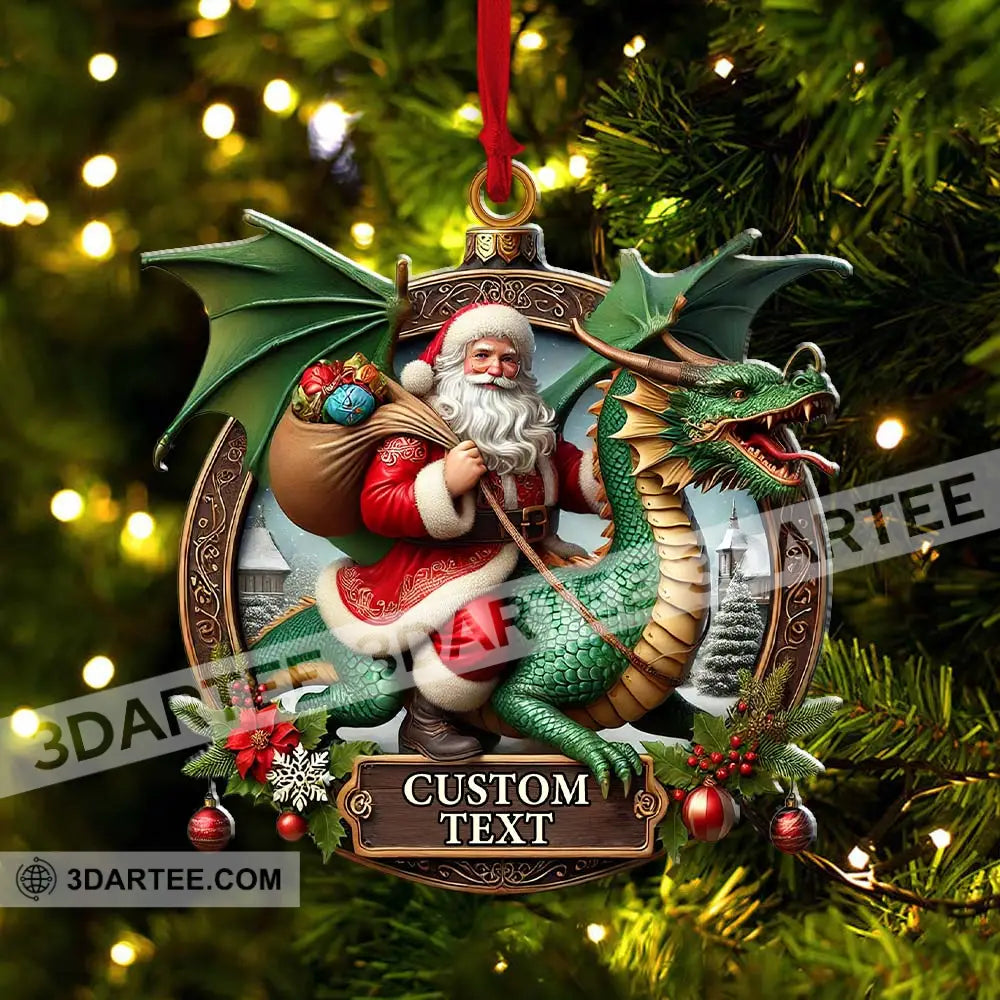 Custom Name Dragon Santa Ornament Christmas Gift For Lover