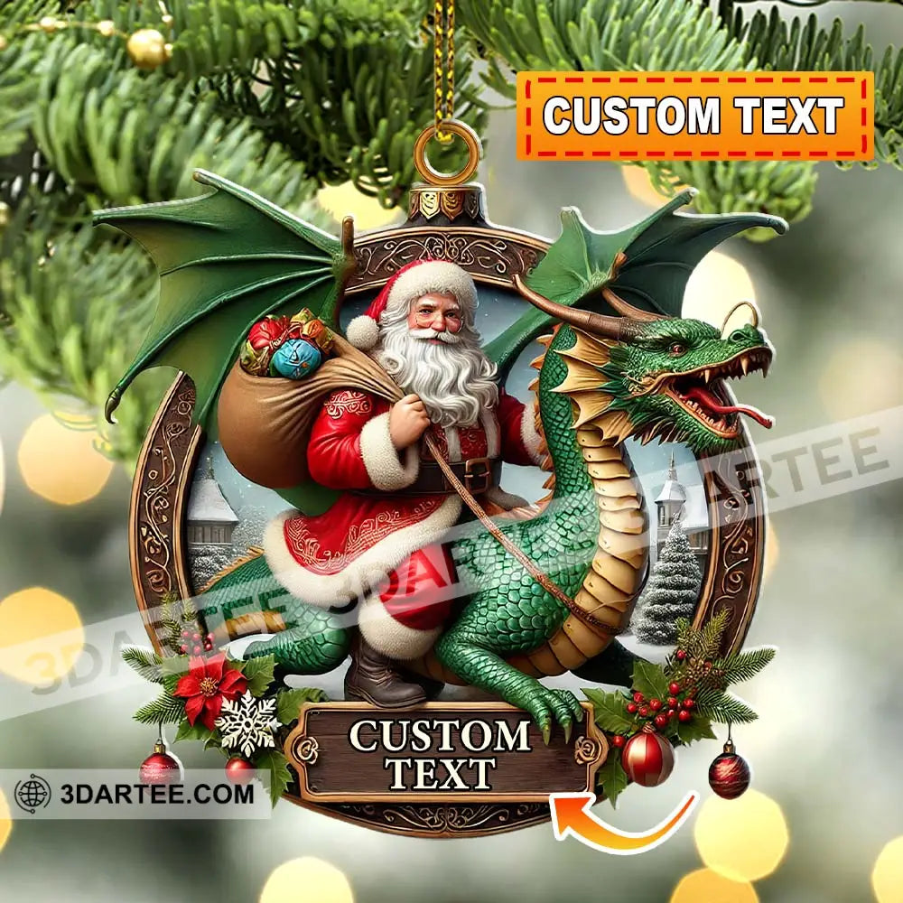 Custom Name Dragon Santa Ornament Christmas Gift For Lover